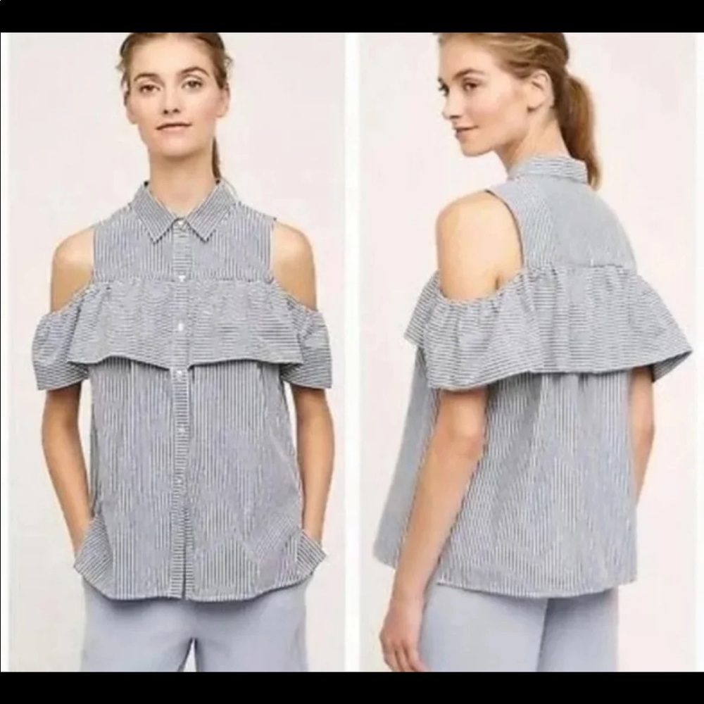 - Anthropologie Scilla cold shoulder top Sunday in Brooklyn